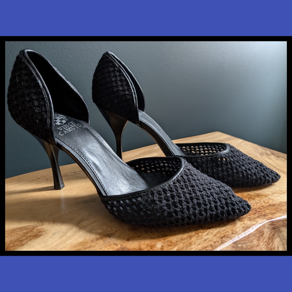 Vince Camuto Black Mesh Women's Heels